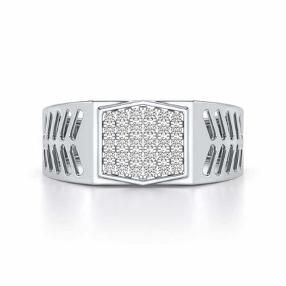 Gallant Silver Ring For Men - White Gold - Image 4