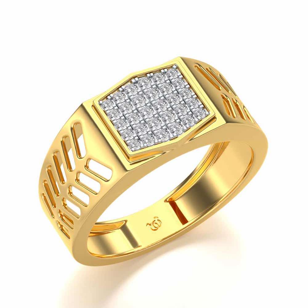 Gallant Silver Ring For Men - Yellow Gold - Image 1