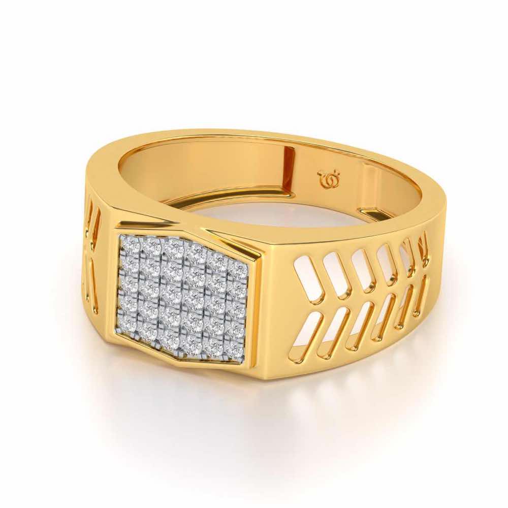 Gallant Silver Ring For Men - Yellow Gold - Image 2