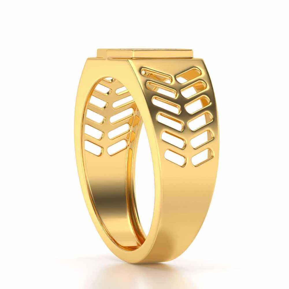 Gallant Silver Ring For Men - Yellow Gold - Image 3