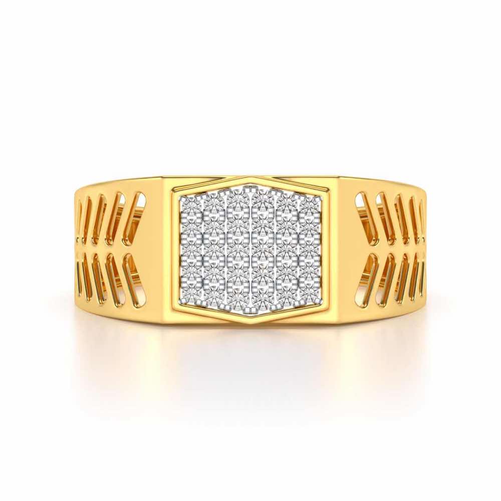 Gallant Silver Ring For Men - Yellow Gold - Image 4