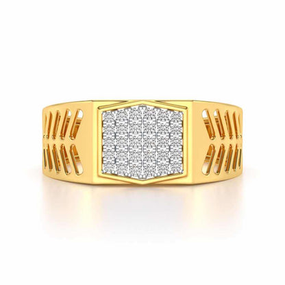 Gallant Silver Ring For Men - Yellow Gold - Image 4
