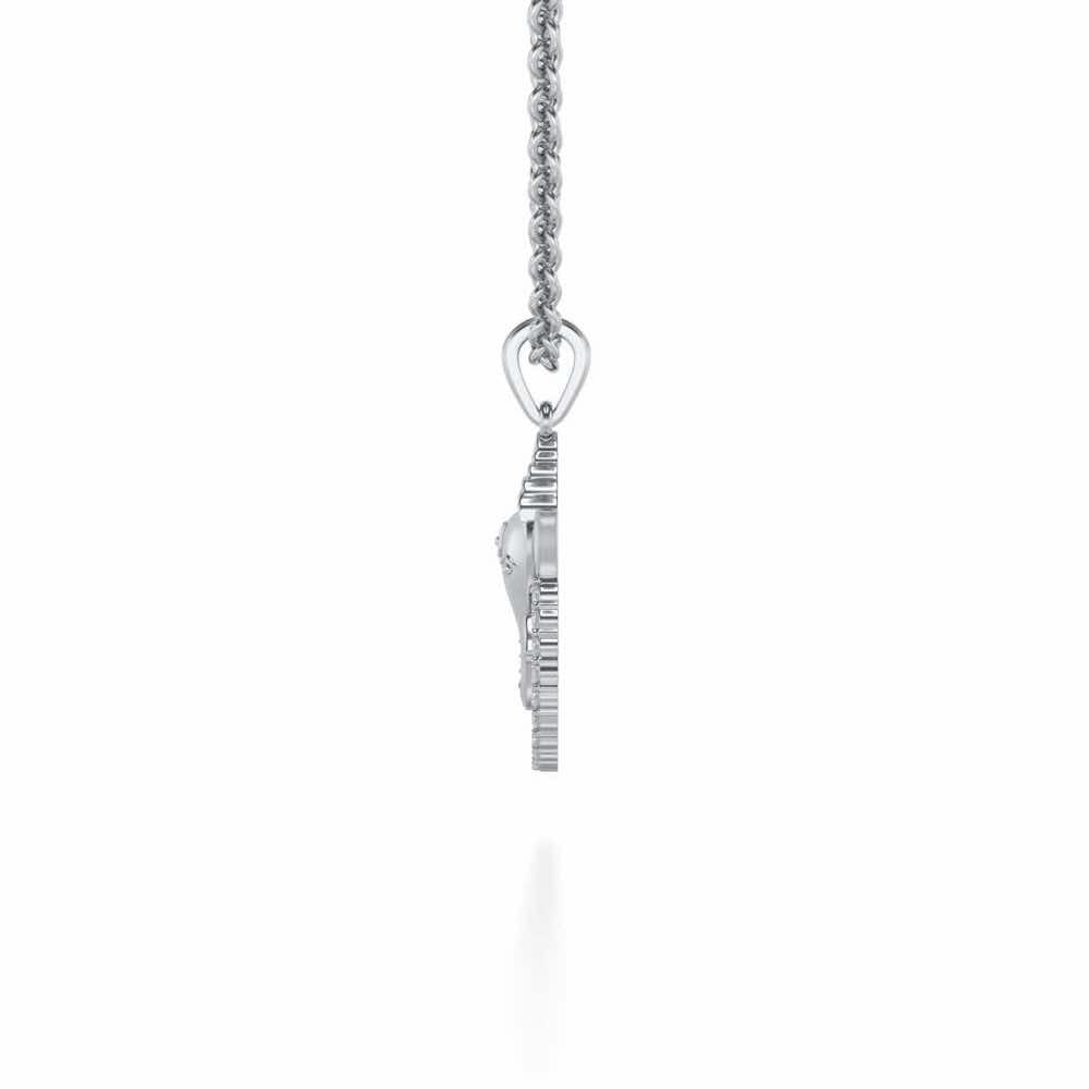 Ganesha Silver Pendant - White Gold - Image 3
