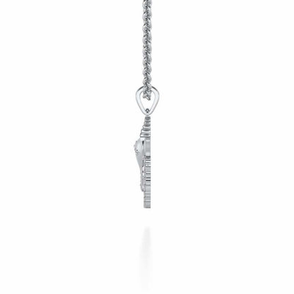 Ganesha Silver Pendant - White Gold - Image 3