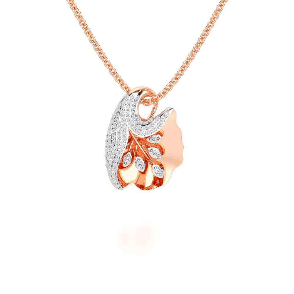 Gardenia Silver Pendant - Rose Gold - Image 1