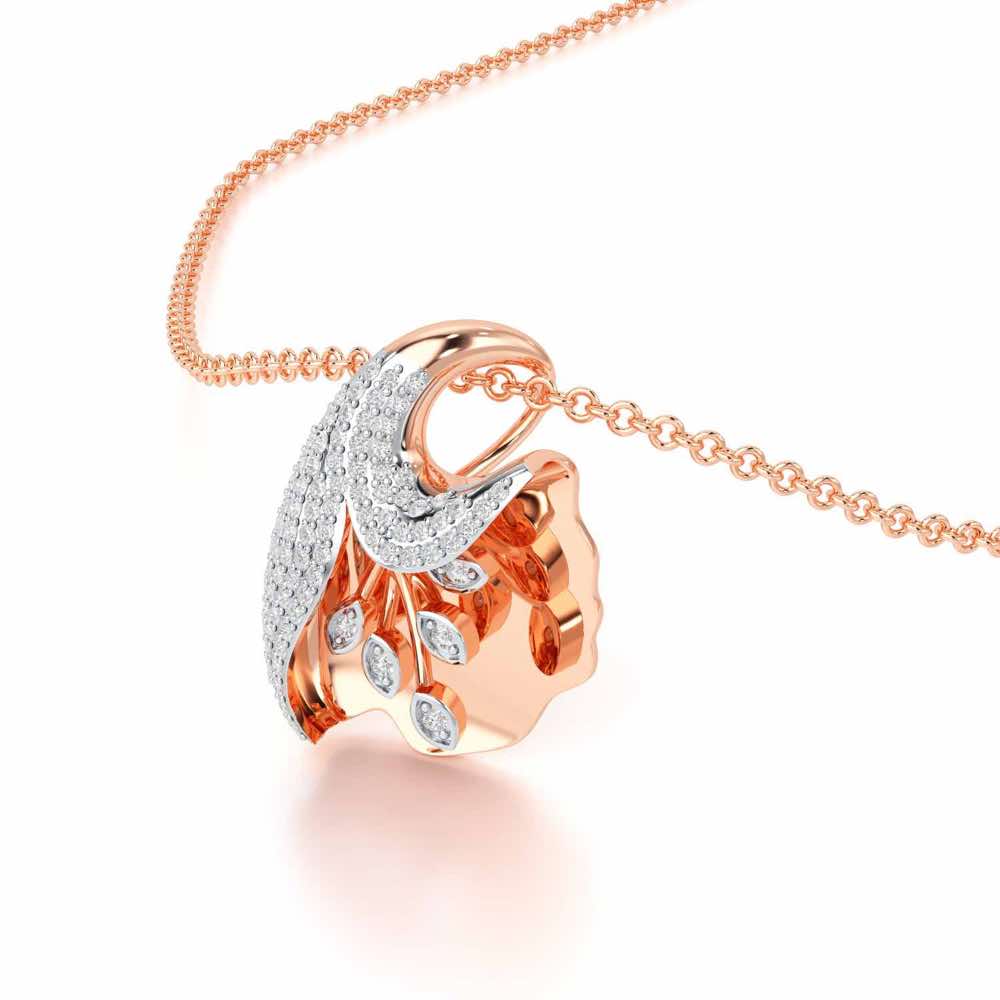 Gardenia Silver Pendant - Rose Gold - Image 2