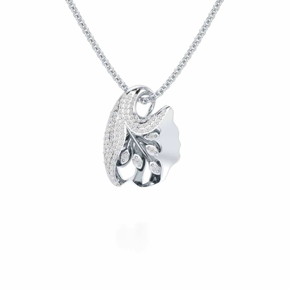 Gardenia Silver Pendant - White Gold - Image 1