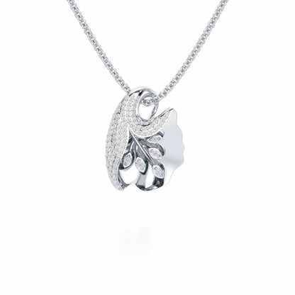 Gardenia Silver Pendant - White Gold - Image 1