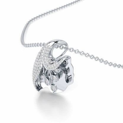 Gardenia Silver Pendant - White Gold - Image 2