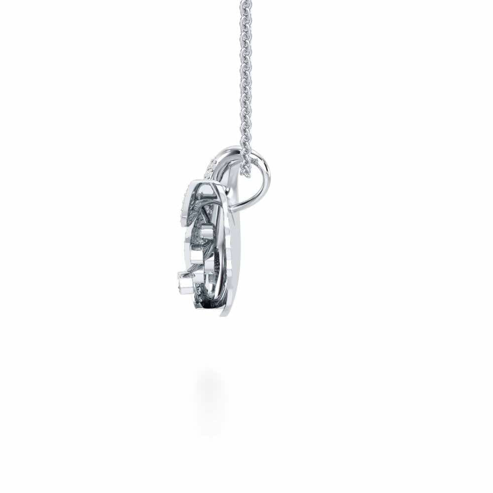 Gardenia Silver Pendant - White Gold - Image 4