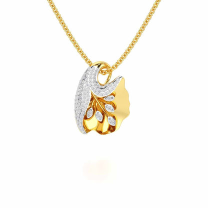 Gardenia Silver Pendant - Yellow Gold - Image 1