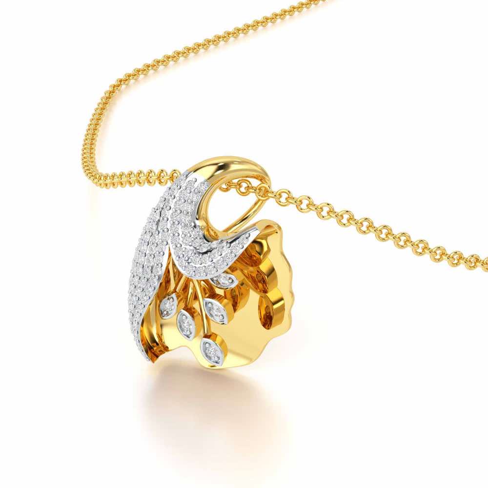 Gardenia Silver Pendant - Yellow Gold - Image 2