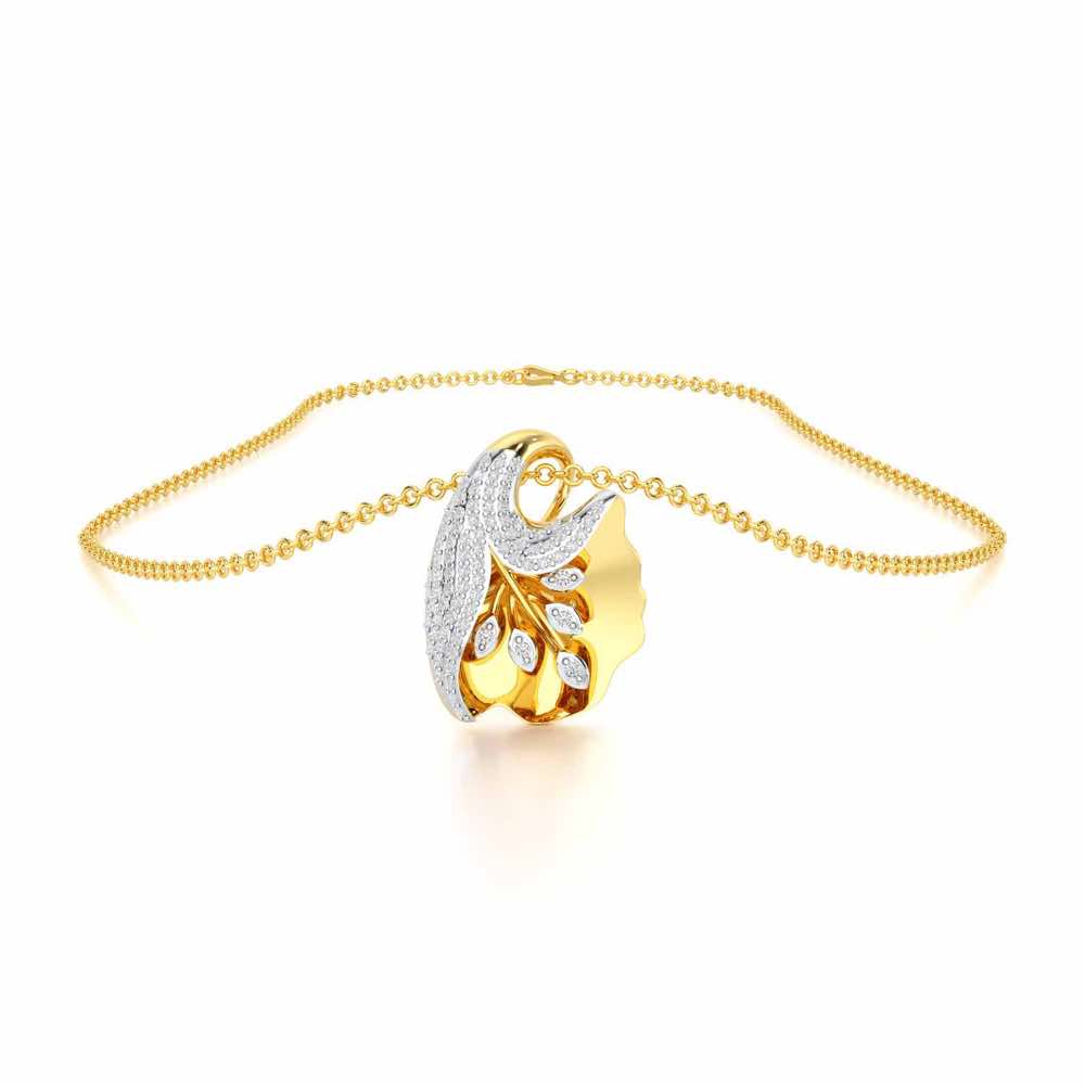 Gardenia Silver Pendant - Yellow Gold - Image 3