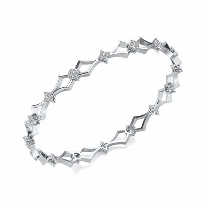 Garland Silver Bangles - White Gold - Image 1