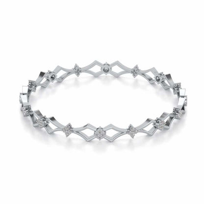 Garland Silver Bangles - White Gold - Image 2