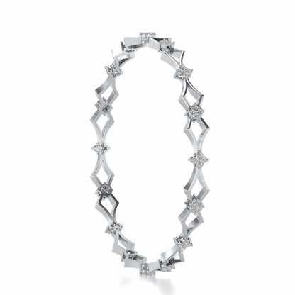 Garland Silver Bangles - White Gold - Image 3