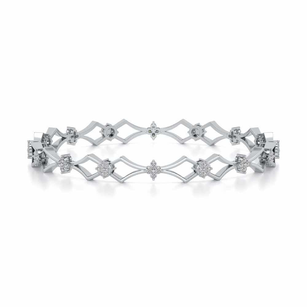 Garland Silver Bangles - White Gold - Image 4