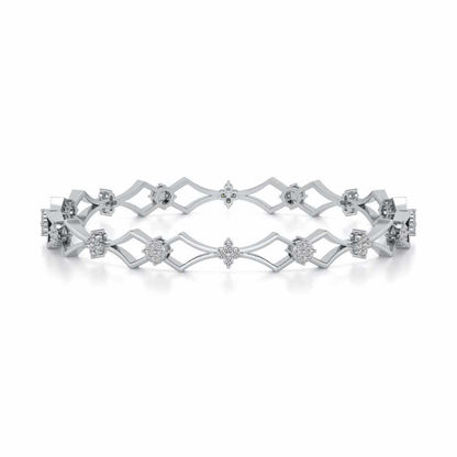 Garland Silver Bangles - White Gold - Image 4