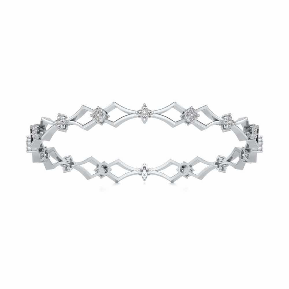 Garland Silver Bangles - White Gold - Image 5