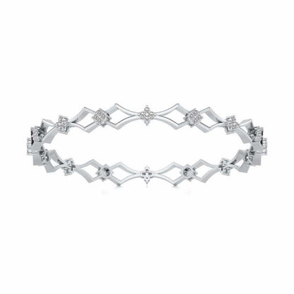 Garland Silver Bangles - White Gold - Image 5