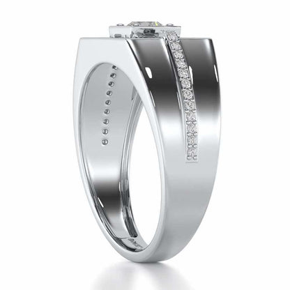 Garvit Solitaire Ring For Men - White Gold - Image 4