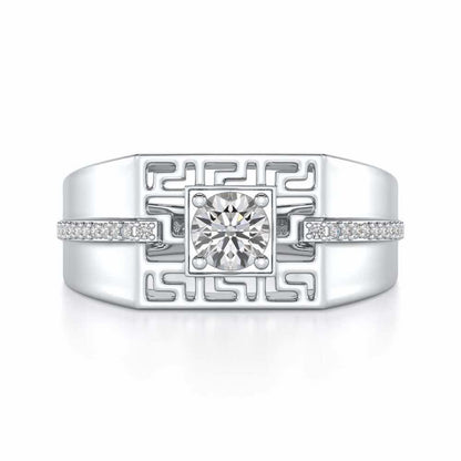 Garvit Solitaire Ring For Men - White Gold - Image 5