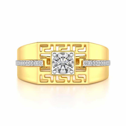 Garvit Solitaire Ring For Men - Yellow Gold - Image 5
