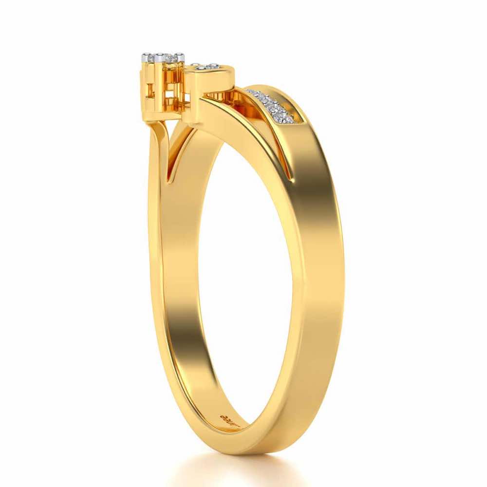 Gauri Silver Ring - Yellow Gold - Image 3