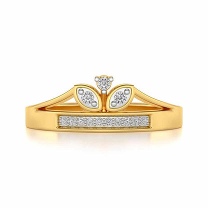 Gauri Silver Ring - Yellow Gold - Image 4