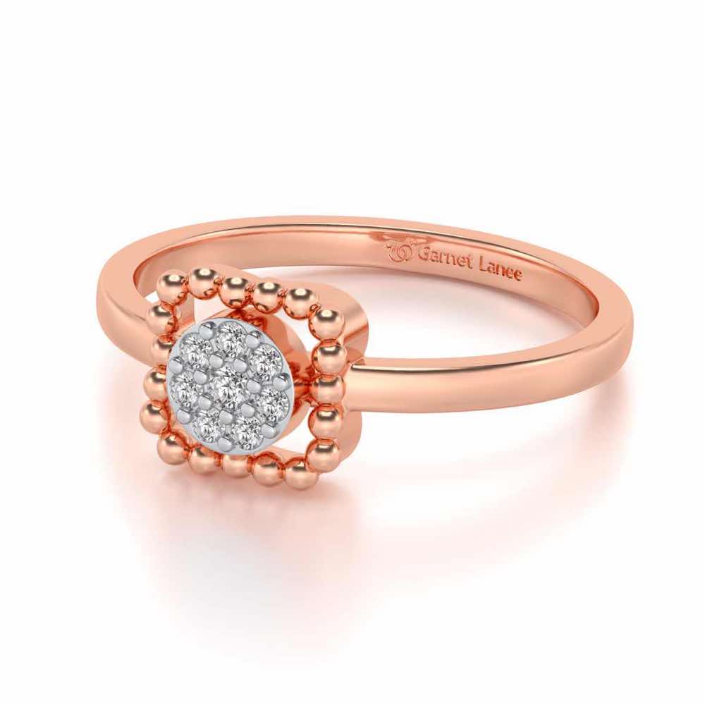 Gayatri Silver Ring - Rose Gold - Image 2