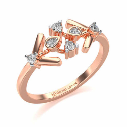 Geet Silver Ring - Rose Gold - Image 1
