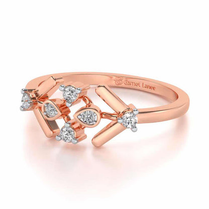 Geet Silver Ring - Rose Gold - Image 2