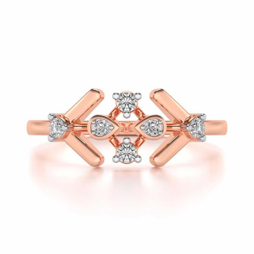 Geet Silver Ring - Rose Gold - Image 4