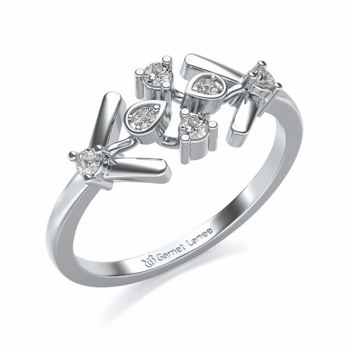 Geet Silver Ring - White Gold - Image 1