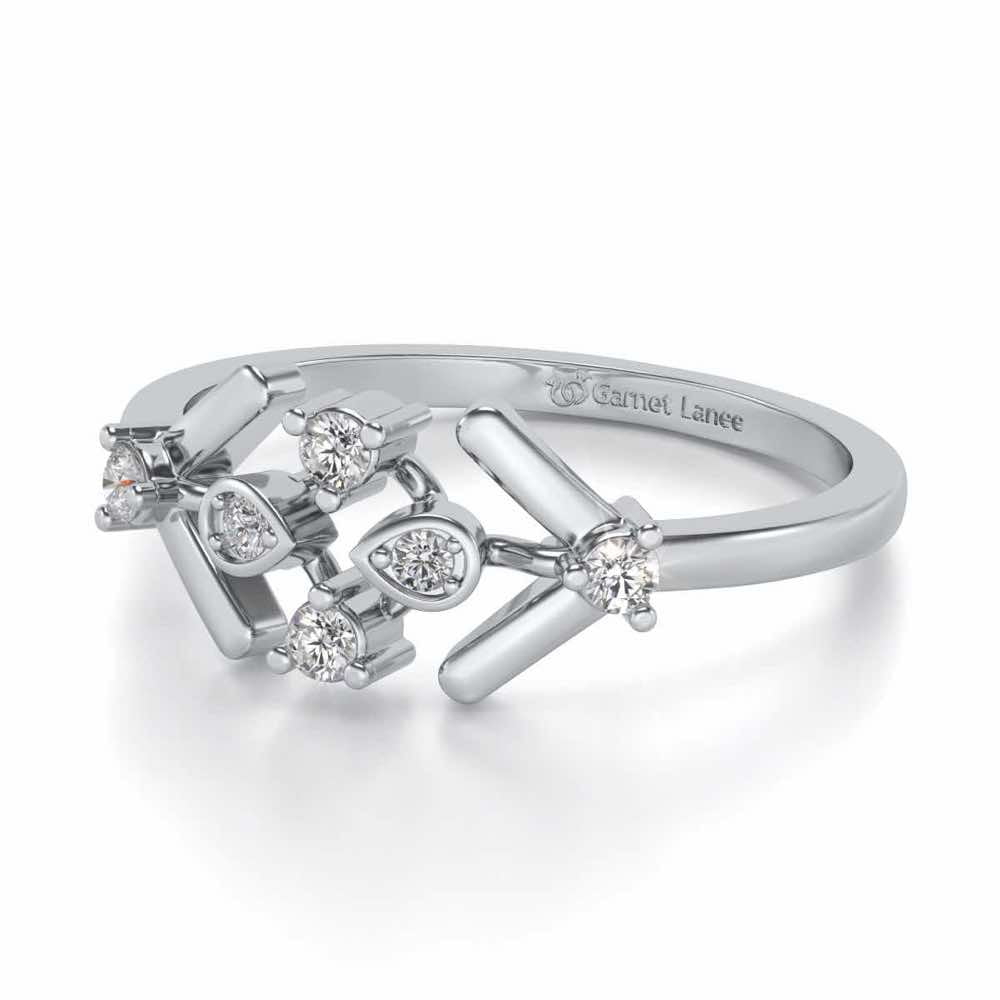 Geet Silver Ring - White Gold - Image 2