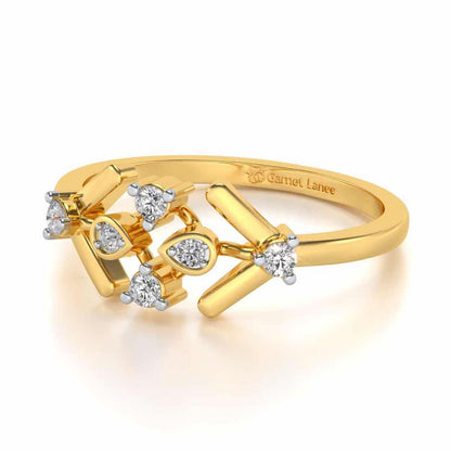 Geet Silver Ring - Yellow Gold - Image 2