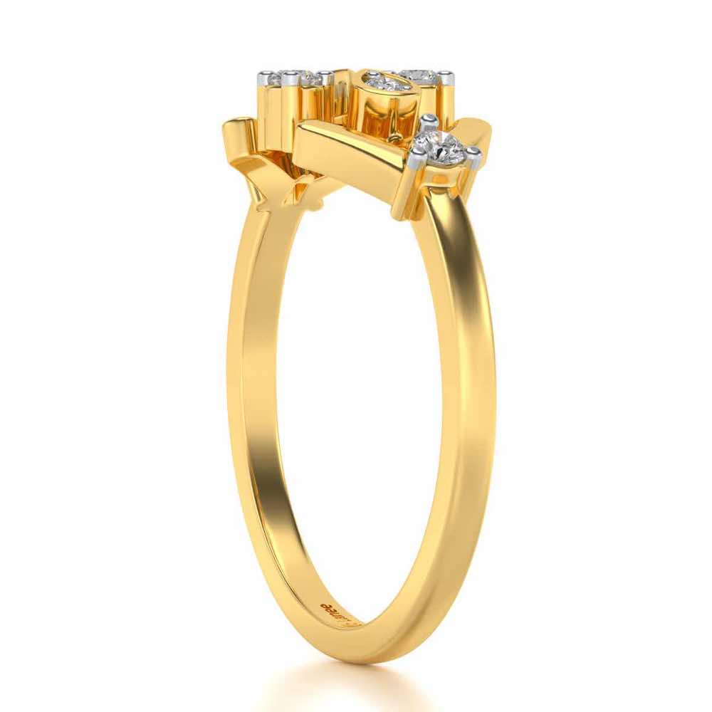 Geet Silver Ring - Yellow Gold - Image 3