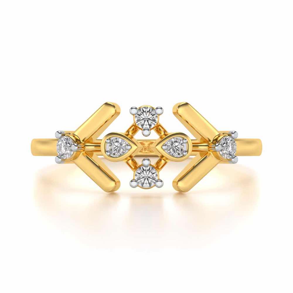 Geet Silver Ring - Yellow Gold - Image 4
