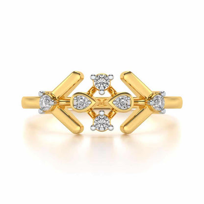 Geet Silver Ring - Yellow Gold - Image 4