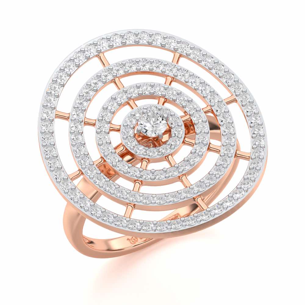 Gem Gaze Silver Ring - Rose Gold - Image 1