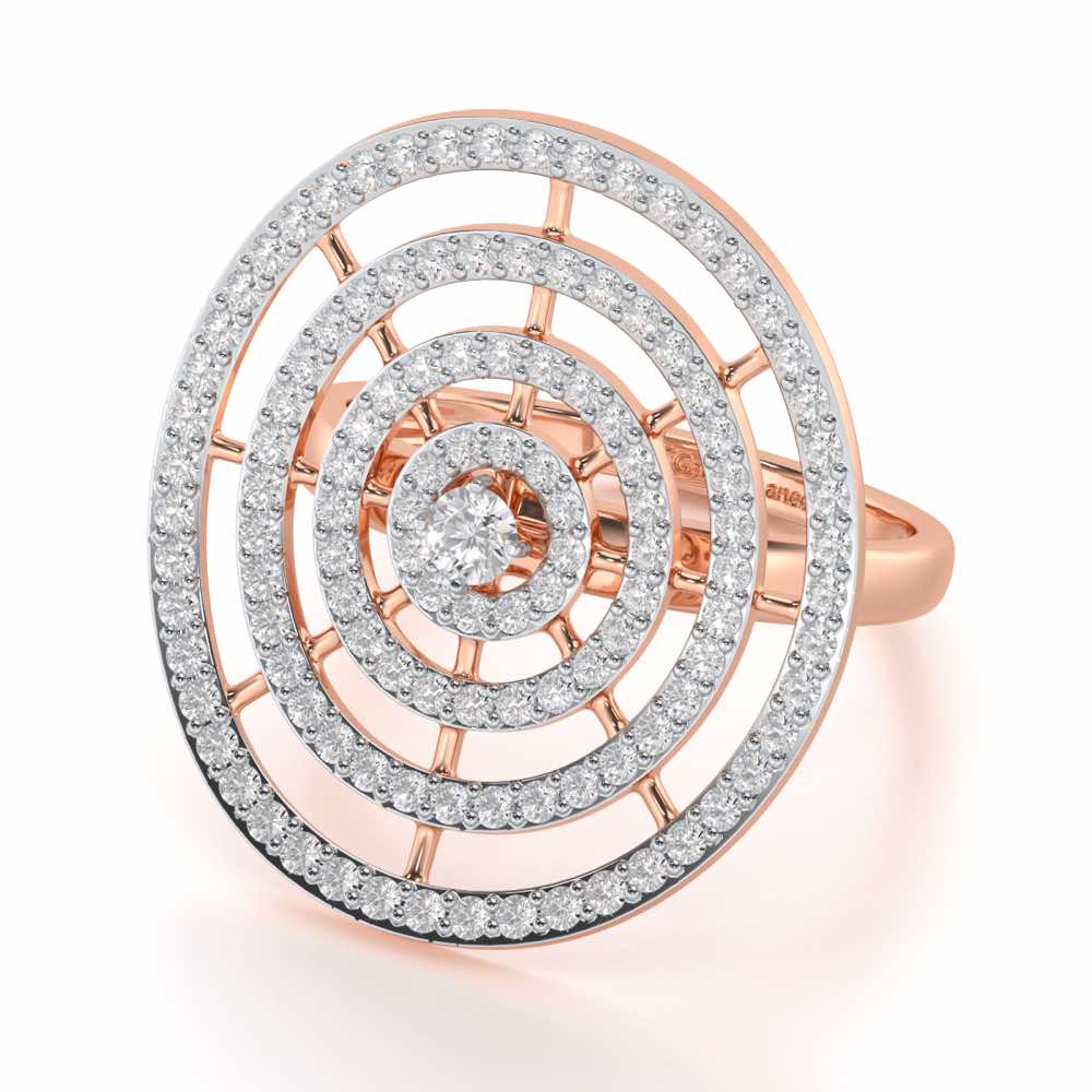 Gem Gaze Silver Ring - Rose Gold - Image 3