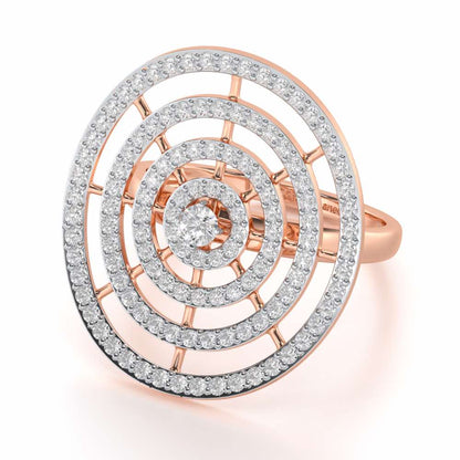 Gem Gaze Silver Ring - Rose Gold - Image 3