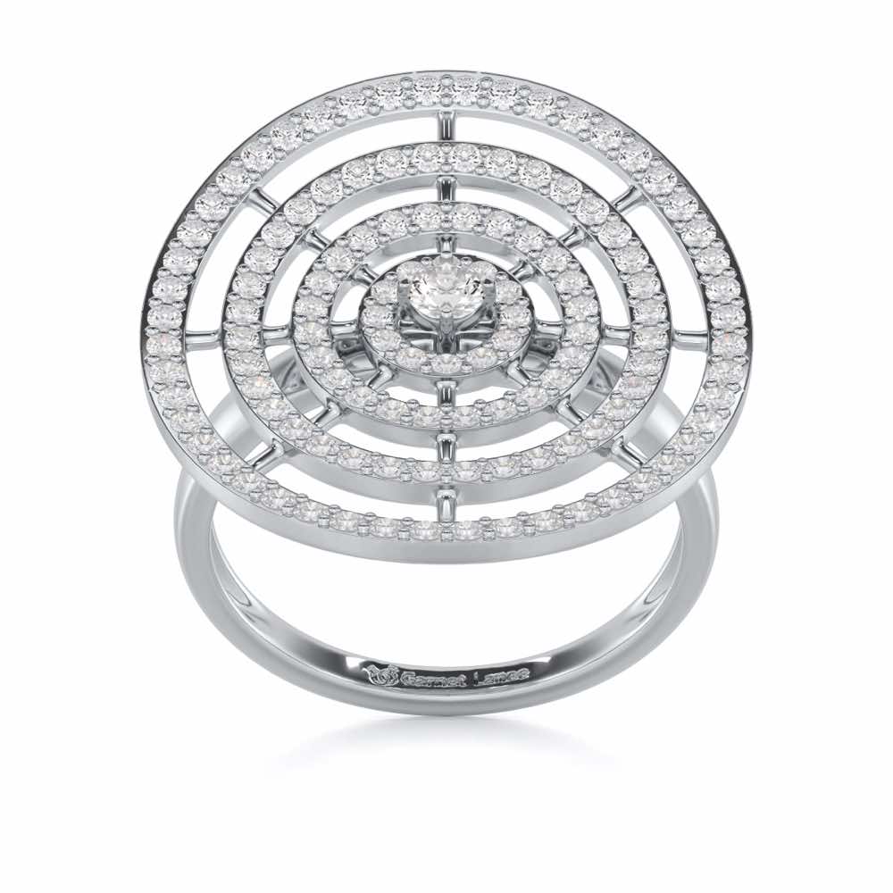 Gem Gaze Silver Ring - White Gold - Image 2