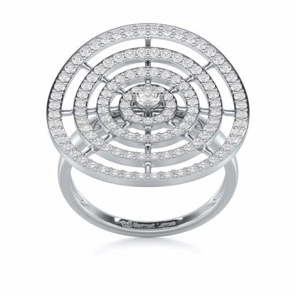 Gem Gaze Silver Ring - White Gold - Image 2