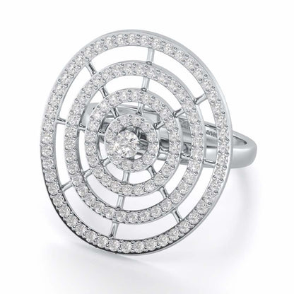 Gem Gaze Silver Ring - White Gold - Image 3