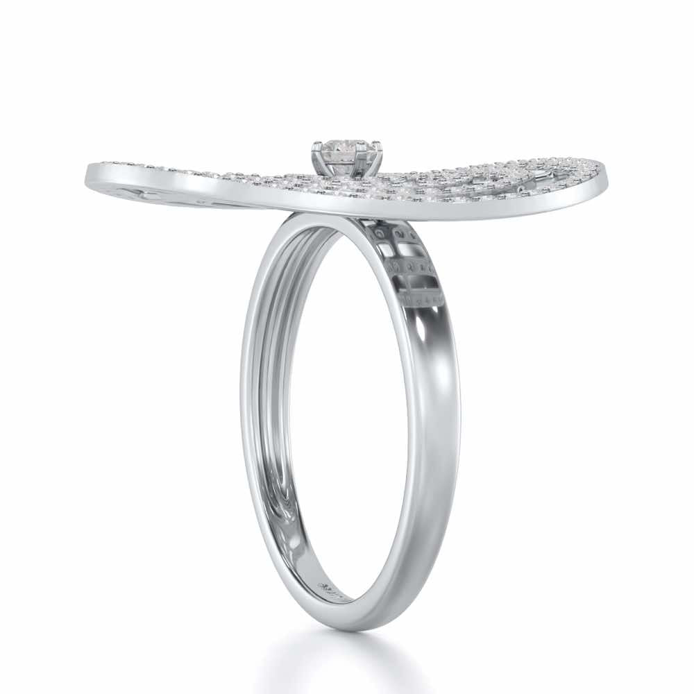 Gem Gaze Silver Ring - White Gold - Image 4