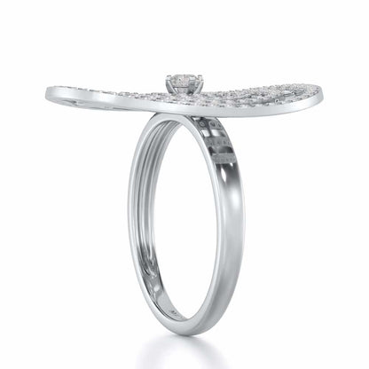 Gem Gaze Silver Ring - White Gold - Image 4