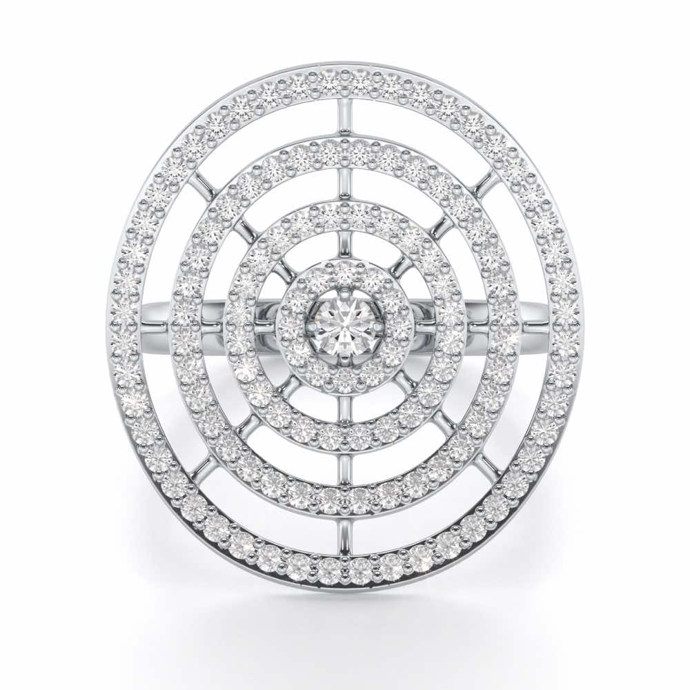 Gem Gaze Silver Ring - White Gold - Image 5