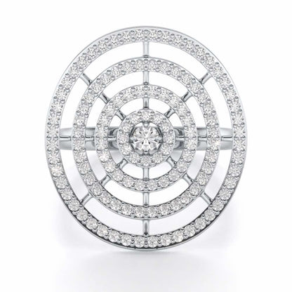 Gem Gaze Silver Ring - White Gold - Image 5