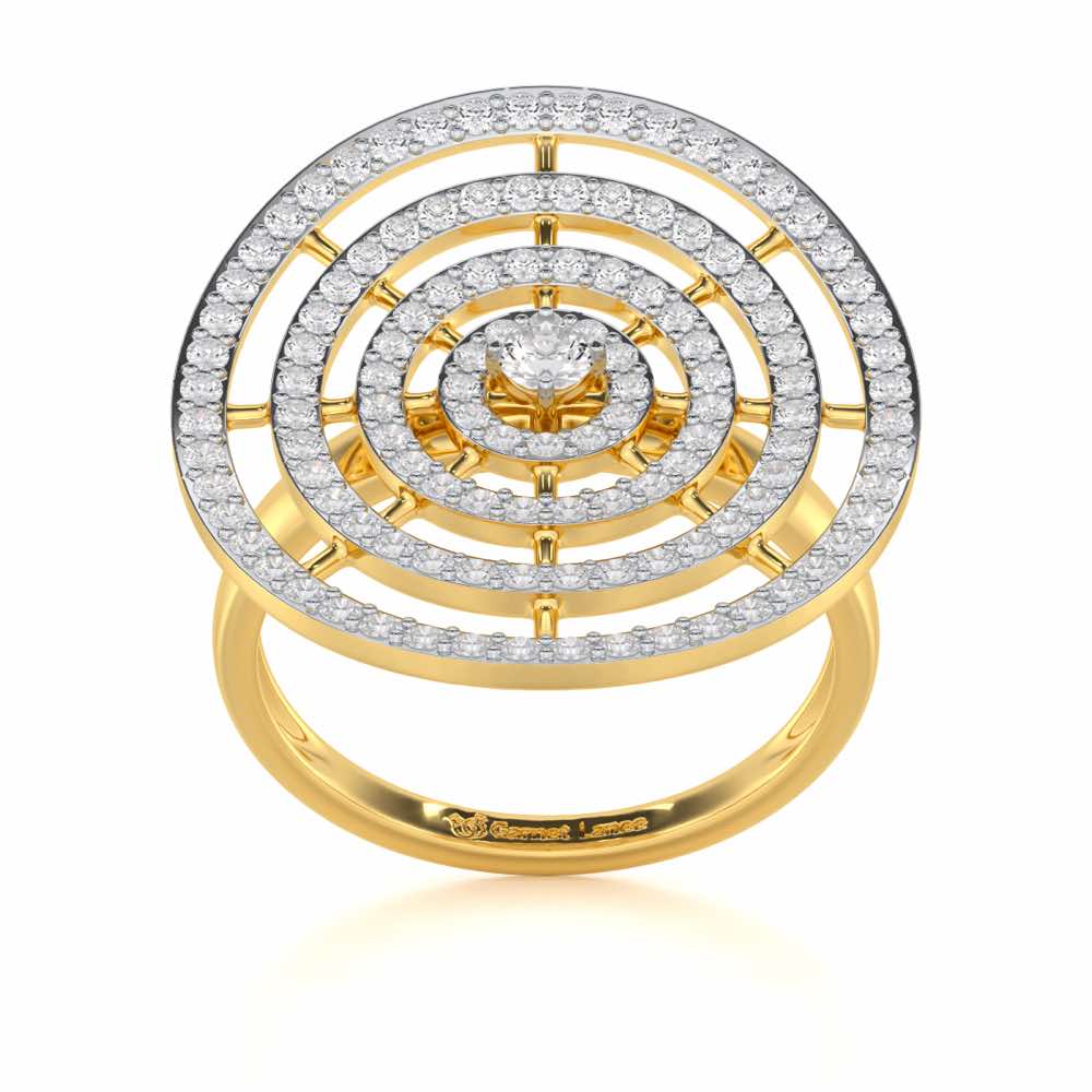 Gem Gaze Silver Ring - Yellow Gold - Image 2